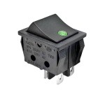 Кнопка KCD4 4pin з зеленою круглою підсвіткою